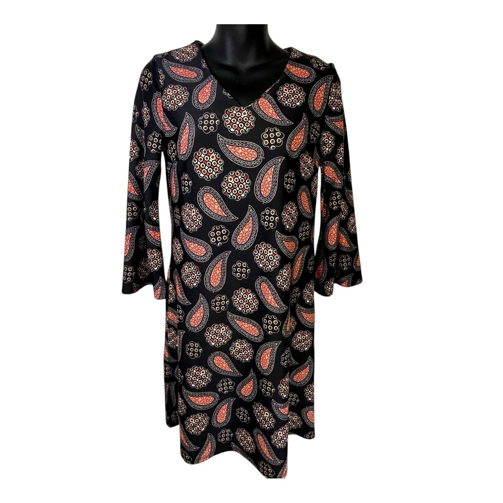 Jude Connally Womens Black Paisley Geometric Print LEXI Shift Dress Size XS